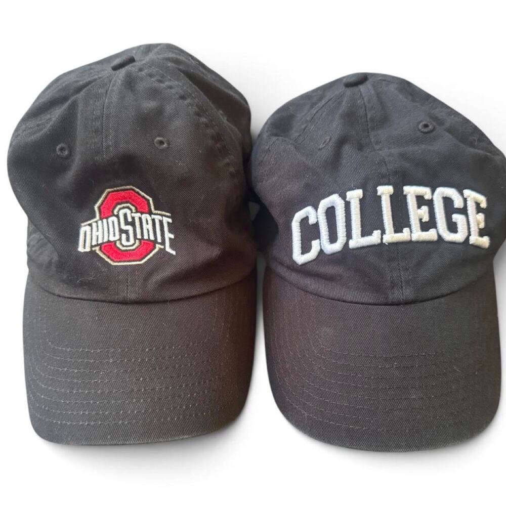 Lot of 2 College Hats Ohio State Nike & College ’47 Brand Black